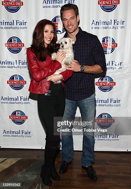Diana Falzone, Lucky Diamond and Robert Knips attend the 2011 Paws For Style Benefit at the Muse Hotel on November 22, 2011 in New York City.
