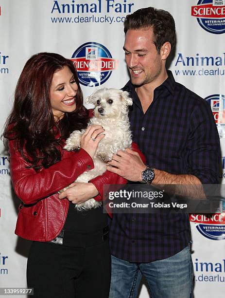 Diana Falzone, Lucky Diamond and Robert Knips attend the 2011 Paws For Style Benefit at the Muse Hotel on November 22, 2011 in New York City.