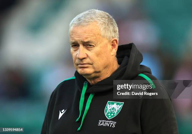 Chris Boyd, the Northampton Saints director of rugby looks on during the pre season friendly match between Northampton Saints and Ospreys at...