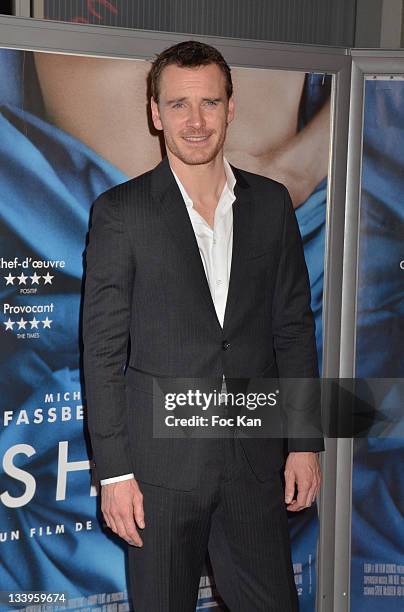 Michael Fassbender attends the 'Shame' - Paris Premiere at Mk2 Bibliotheque on November 22, 2011 in Paris, France.