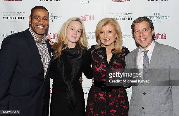 The Huffington Post's Terry City, Lucy Blodgett, Arianna Huffington, and Roy Sekoff attend the AOL "Young Adult" Screening on November 22, 2011 in...