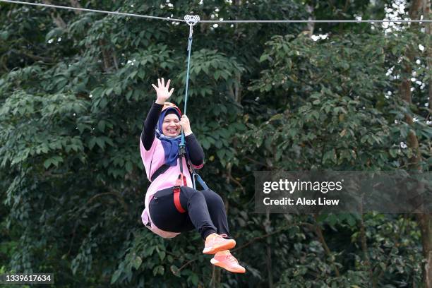 extreme sports - flying fox adventure stock pictures, royalty-free photos & images