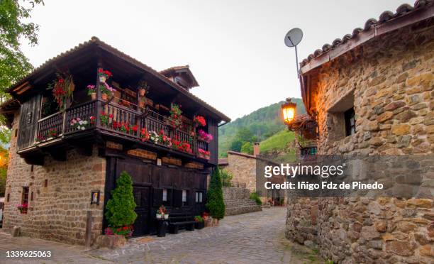 medieval village  barcena mayor, cantabria, spain. - traditionally spanish stock pictures, royalty-free photos & images