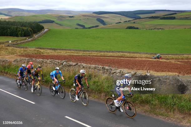 Davide Ballerini of Italy and Team Deceuninck - Quick-Step, Matthew Gibson of United Kingdom and Team Ribble Weldtite Pro Cycling, Pascal Eenkhoorn...