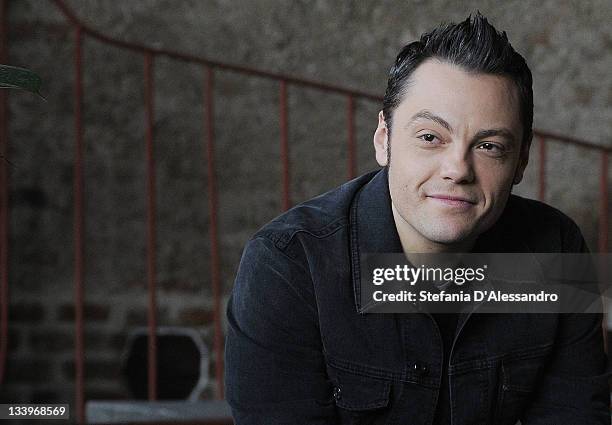 Singer Tiziano Ferro unveils new CD and tour 'L'Amore E' Una Cosa Semplice' on November 23, 2011 at the Fonderia Napoleonica in Milan, Italy.