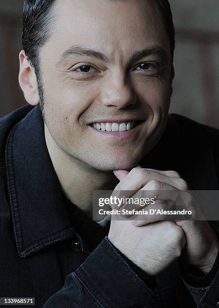 Singer Tiziano Ferro unveils new CD and tour 'L'Amore E' Una Cosa Semplice' on November 23, 2011 at the Fonderia Napoleonica in Milan, Italy.