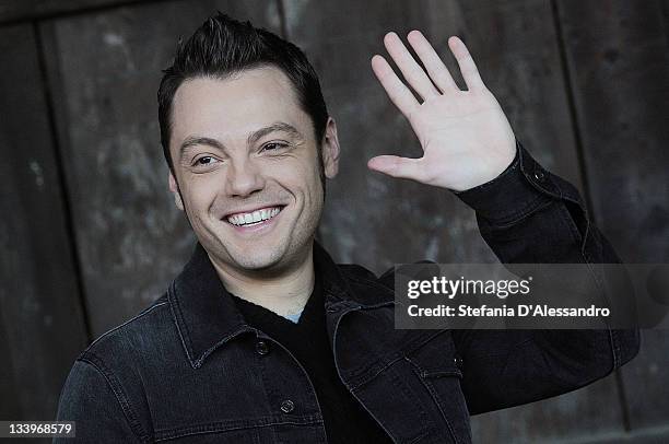 Singer Tiziano Ferro unveils new CD and tour 'L'Amore E' Una Cosa Semplice' on November 23, 2011 at the Fonderia Napoleonica in Milan, Italy.