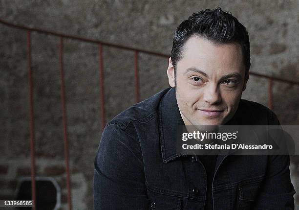 Singer Tiziano Ferro unveils new CD and tour 'L'Amore E' Una Cosa Semplice' on November 23, 2011 at the Fonderia Napoleonica in Milan, Italy.