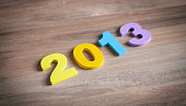 Happy New Year. 2013 on wooden background