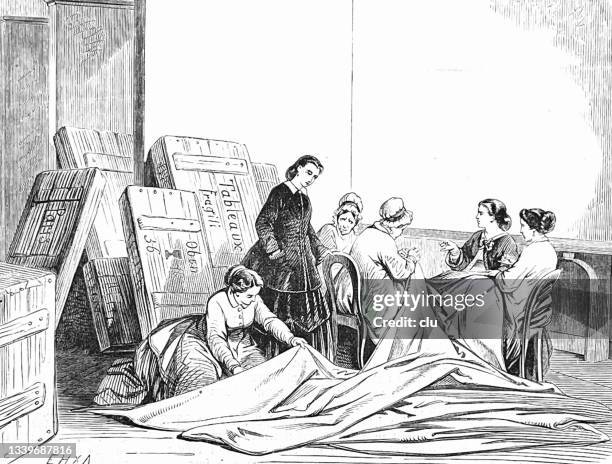 world exhibition paris 1867 - pictures gallery preparation - historical document stock illustrations