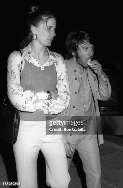 Actor Dustin Hoffman and wife Anne Byrne attend Stars For McGovern Campaign Rally on June 14, 1972 at Madison Square Garden in New York City.