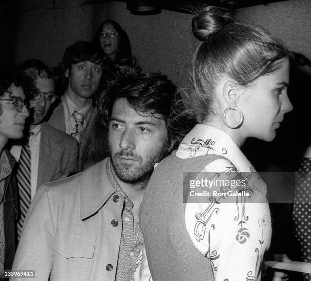 Actor Dustin Hoffman and wife Anne Byrne attend Stars For McGovern Campaign Rally on June 14, 1972 at Madison Square Garden in New York City.