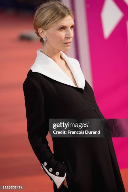 Clemence Poesy attends the "Les Choses Humaines" premiere and closing cermony during the 47th Deauville American Film Festival on September 11, 2021...