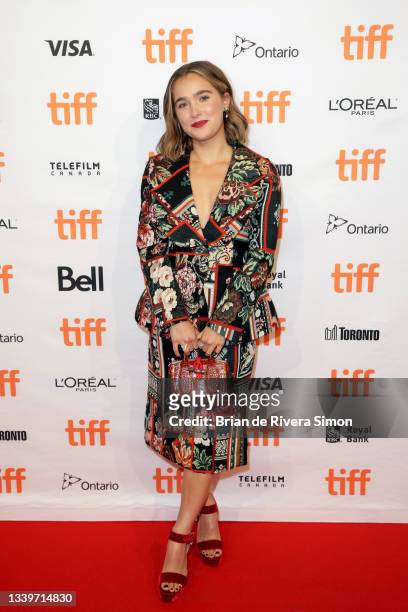 Haley Lu Richardson attends the "Montana Story" Photo Call during the 2021 Toronto International Film Festival at TIFF Bell Lightbox on September 11,...