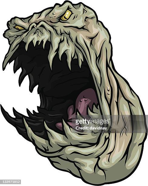 sludge monster - animal mouth open stock illustrations