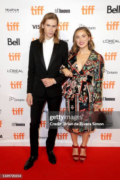 Owen Teague and Haley Lu Richardson attend the "Montana Story" Photo Call during the 2021 Toronto International Film Festival at TIFF Bell Lightbox...