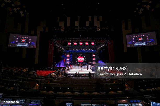 General view of the arena prior to the fights during Evander Holyfield vs. Vitor Belfort presented by Triller at Seminole Hard Rock Hotel & Casino on...