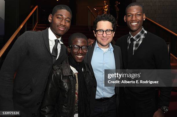 Actors Kofi Siriboe, Kwesi Boakye, Director/Writer J.J. Abrams and actor Kwame Boakye attend Paramount Pictures' "Super 8" Blu-ray and DVD release...