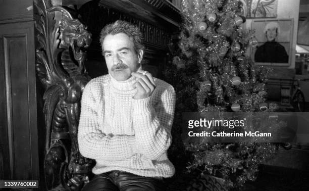 Victor Hugo , artist, window dresser and partner of fashion designer Halston, poses for a portrait in the lobby of the Chelsea Hotel in December 1991...