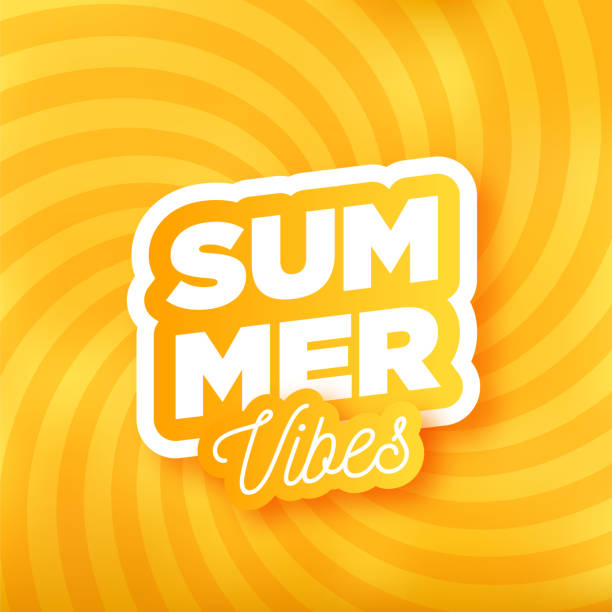 lettering composition of summer vacation. summer lettering on abstract background. stock illustration - summer background stock illustrations