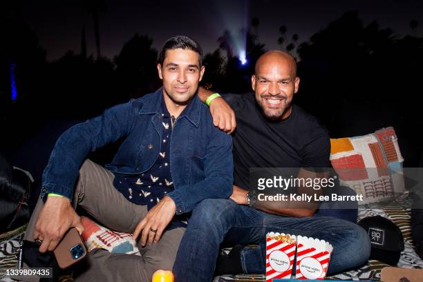 Wilmer Valderrama and Amaury Nolasco Garrido attend Cinespia's screening of 'Some Like It Hot' held at Hollywood Forever on September 11, 2021 in...
