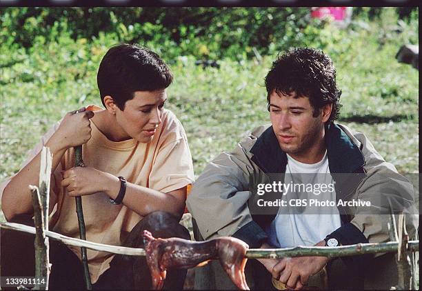 Rob Morrow as Dr. Joel Fleischman and Janine Turner as Maggie O'Connell.