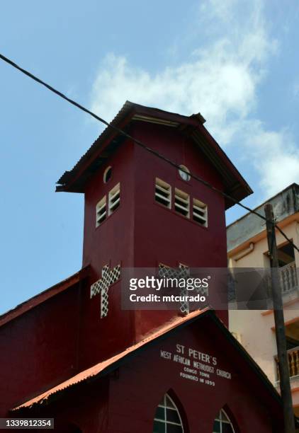 st peter's west african methodist church, freetown, sierra leone - leone x stock pictures, royalty-free photos & images