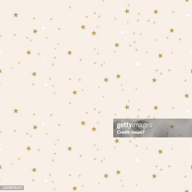 stockillustraties, clipart, cartoons en iconen met golden stars seamless pattern - pixel perfect - inpakpapier