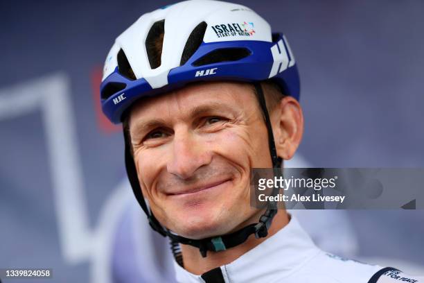 André Greipel of Germany and Team Israel Start-Up Nation prior to the 17th Tour of Britain 2021, Stage 8 a 173km stage from Stonehaven to Aberdeen /...