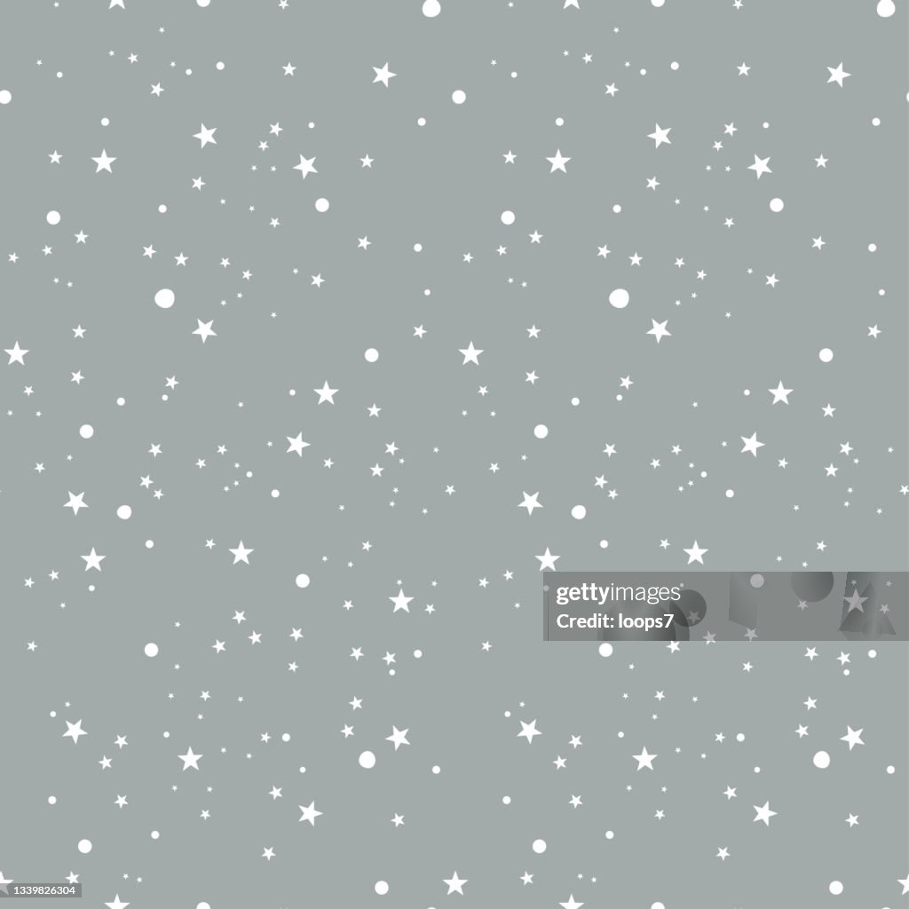 White Stars Seamless Pattern - Pixel Perfect