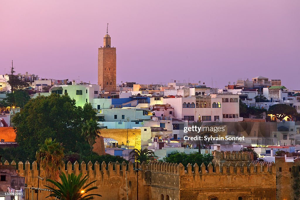 Morocco, Rabat, Kasbah of the Udayas at Dusk