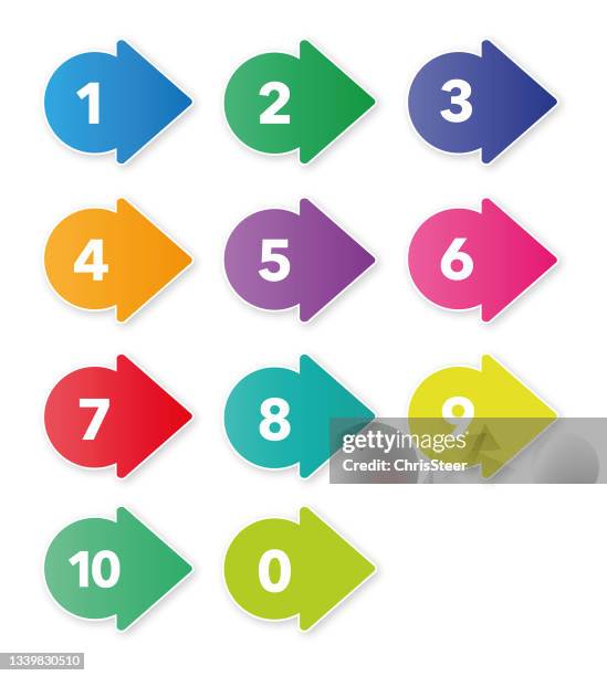 number arrows - 7 steps stock illustrations