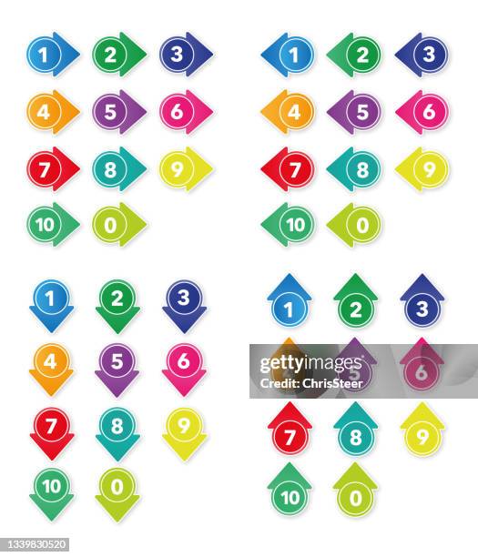 stockillustraties, clipart, cartoons en iconen met number arrows - number 1