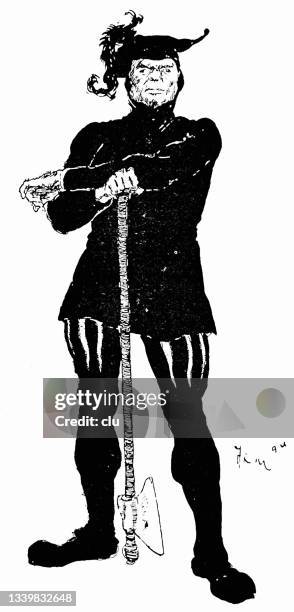 the headsman standing full length with executioner's ax - man full length isolated stock illustrations