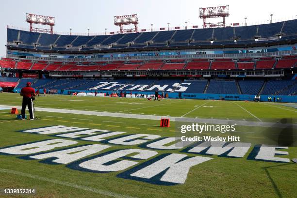 General view of Nissan Stadium prior to the game between the Arizona Cardinals and the Tennessee Titans on September 12, 2021 in Nashville, Tennessee.