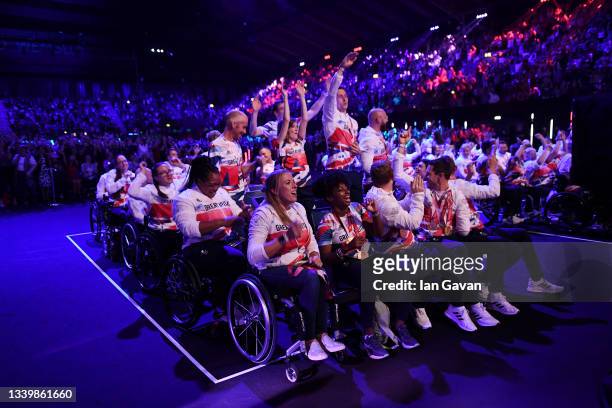 Members of Team Great Britain attend the National Lottery's ParalympicsGB Homecoming at SSE Arena Wembley on September 12, 2021 in London, England.