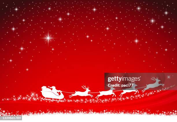 weihnachtshintergrund mit weihnachtsmann, der geschenket - weihnachtsmann stock-grafiken, -clipart, -cartoons und -symbole