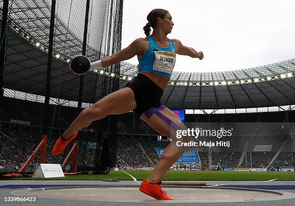 U.S. discus thrower Valarie Allman performs in the women's discus ...