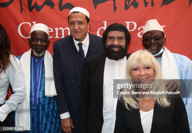 Moulay El Hassam, Imam Hassen Chalghoumi, Marek Halter, Marianne Weitzmann-Derogy and Kemadou Gassama attend Marek Halter Celebrates Rosh Hashanah on...