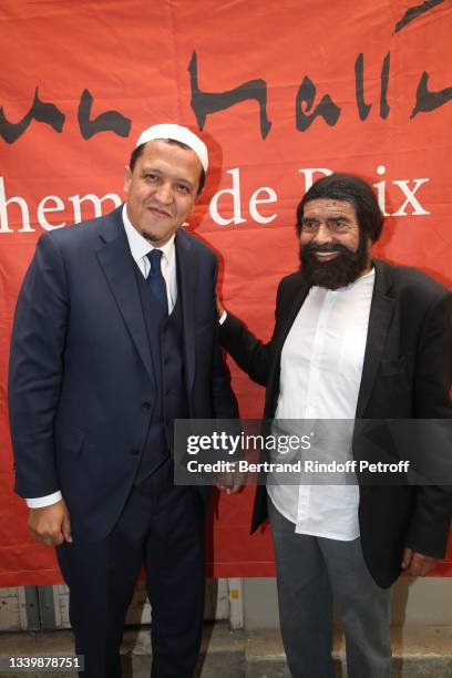 Imam Hassen Chalghoumi and Marek Halter attend Marek Halter Celebrates Rosh Hashanah on September 12, 2021 in Paris, France.