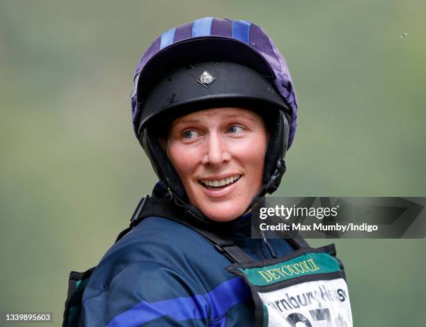 Zara Tindall after competing, on her horse 'Classicals Euro Star', in the cross country phase of the Cornbury House Horse Trials on September 12,...