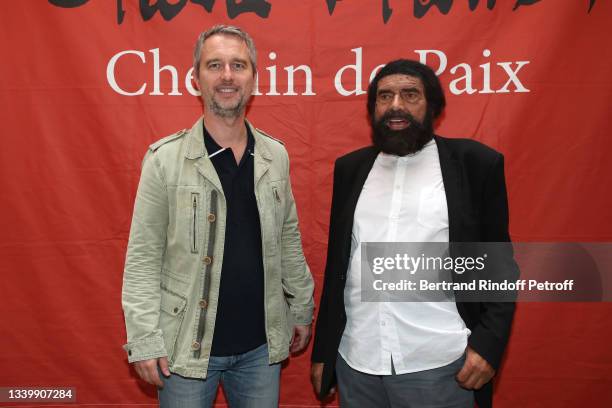 David Martinon and Marek Halter attend Marek Halter Celebrates Rosh Hashanah on September 12, 2021 in Paris, France.