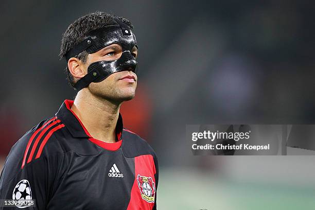 Michael Ballack of Leverkusen looks on during the UEFA Champions League group E match between Bayer 04 Leverkusen and Chelsea FC at BayArena on...