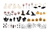 Halloween set with traditional elements