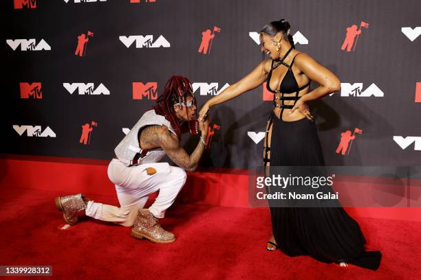 Nick Cannon and Ashanti attend the 2021 MTV Video Music Awards at Barclays Center on September 12, 2021 in the Brooklyn borough of New York City.