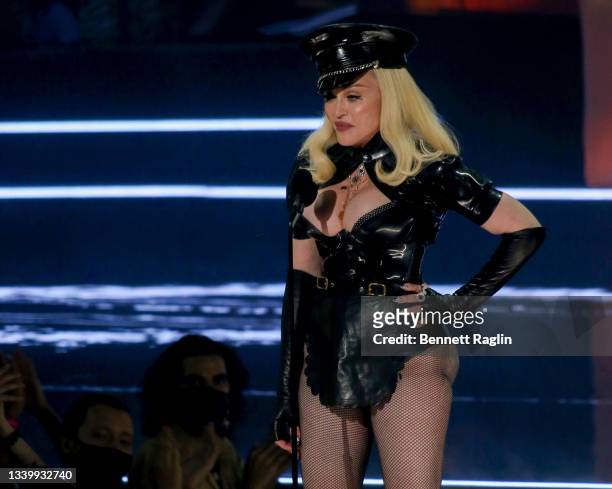Madonna performs onstage during the 2021 MTV Video Music Awards at Barclays Center on September 12, 2021 in the Brooklyn borough of New York City.