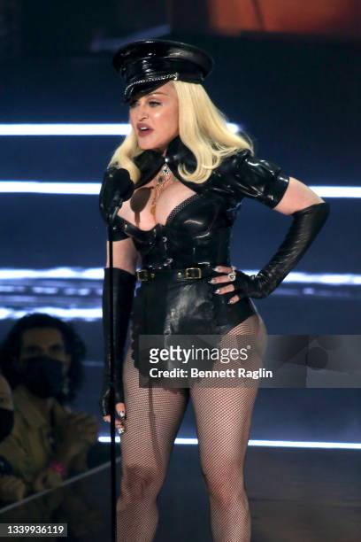 Madonna performs onstage during the 2021 MTV Video Music Awards at Barclays Center on September 12, 2021 in the Brooklyn borough of New York City.