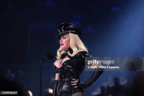 Madonna performs onstage during the 2021 MTV Video Music Awards at Barclays Center on September 12, 2021 in the Brooklyn borough of New York City.