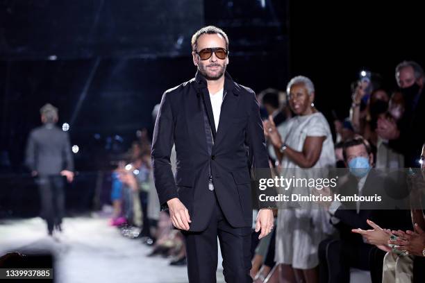 Designer Tom Ford walks the runway for Tom Ford during NYFW: The Shows at David H. Koch Theater, Lincoln Center on September 12, 2021 in New York...
