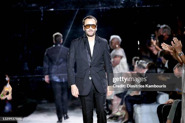 Designer Tom Ford walks the runway for Tom Ford during NYFW: The Shows at David H. Koch Theater, Lincoln Center on September 12, 2021 in New York...